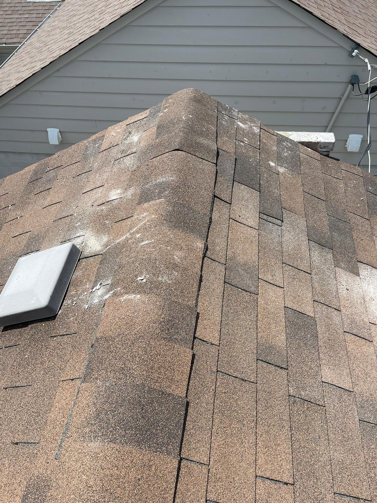 Weathered asphalt shingles