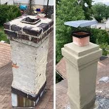Chimney rebuild before and after