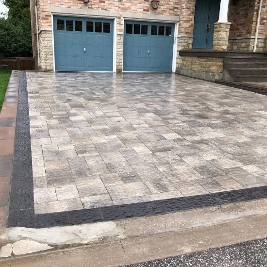 Interlocking paver driveway
