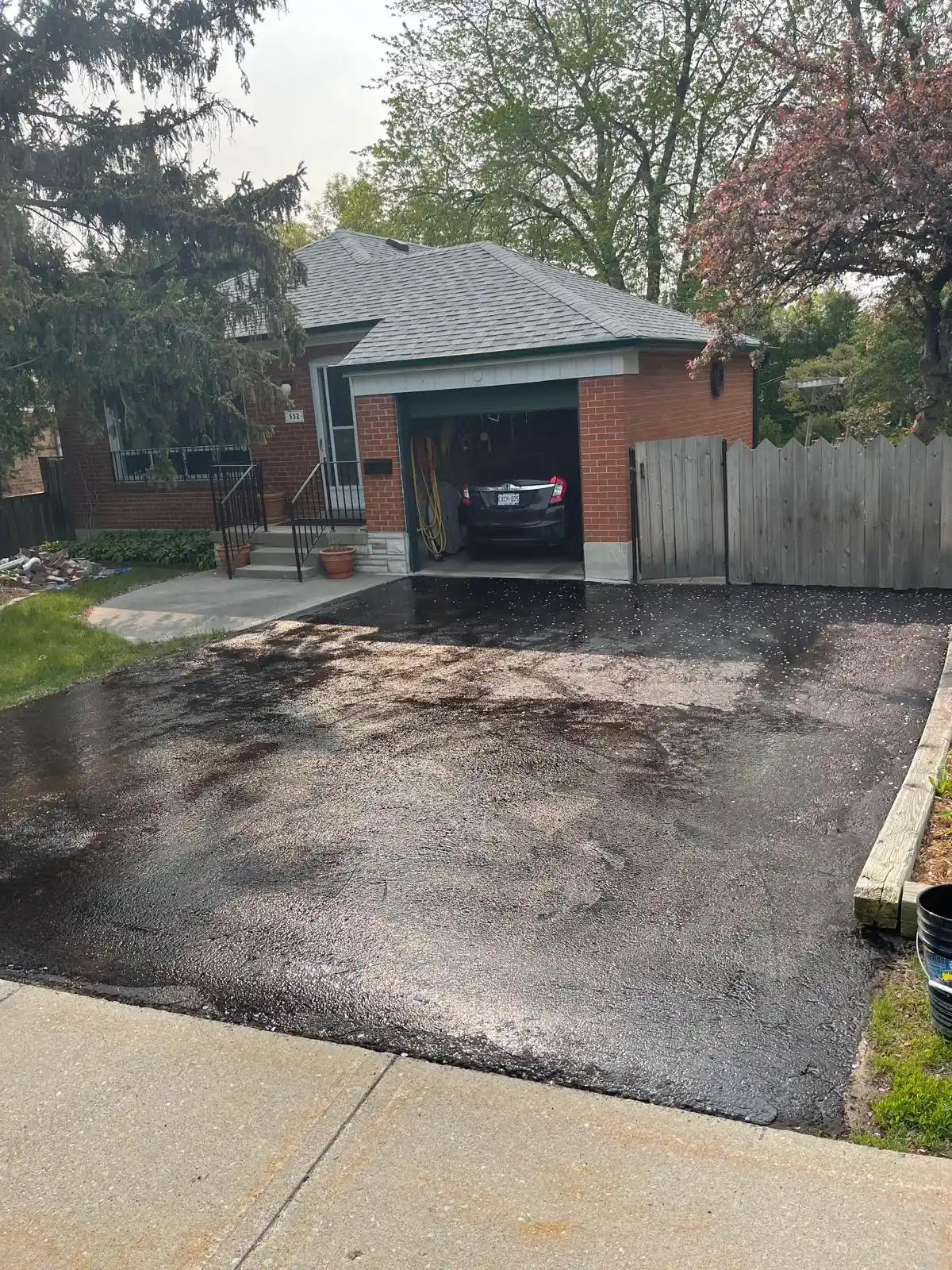 New asphalt driveway