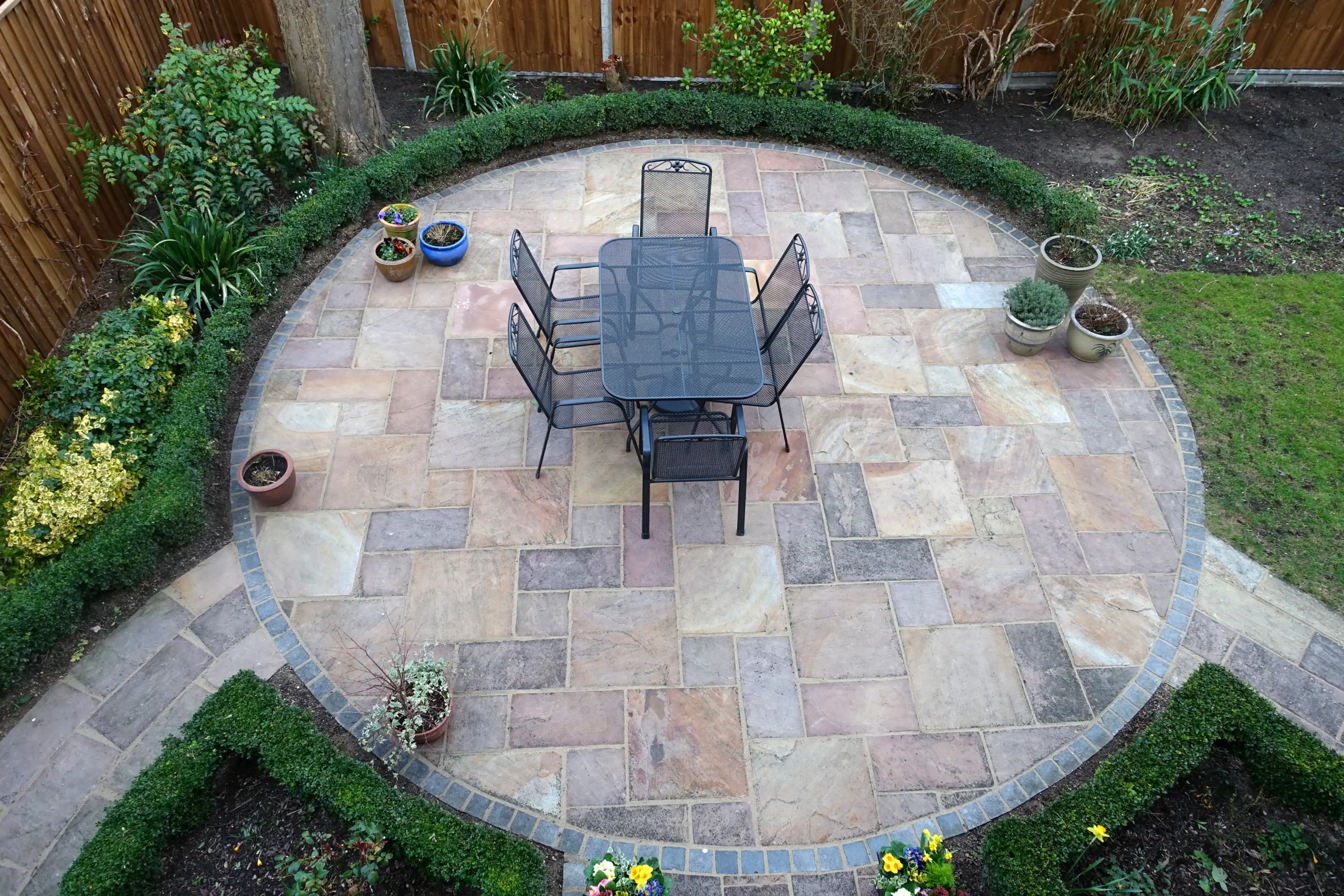 New Patio with Bush Surrounds